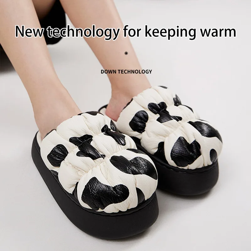 Platform Shoes Outdoor Slides Waterproof Home Cow Pattern Slippers Women Slippers Black White Thick Sole Pu Leather
Platform Shoes Outdoor Slides Waterproof Home Cow Pattern Slippers Women Slippers Black White Thick Sole Pu Leather
