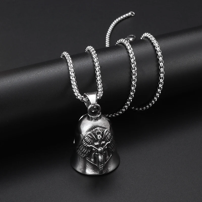 Retro Punk Mythology Style Angel Knight Metal Bell Pendant Necklace for Men Domineering Rock Party Biker Jewelry
Retro Punk Mythology Style Angel Knight Metal Bell Pendant Necklace for Men Domineering Rock Party Biker Jewelry