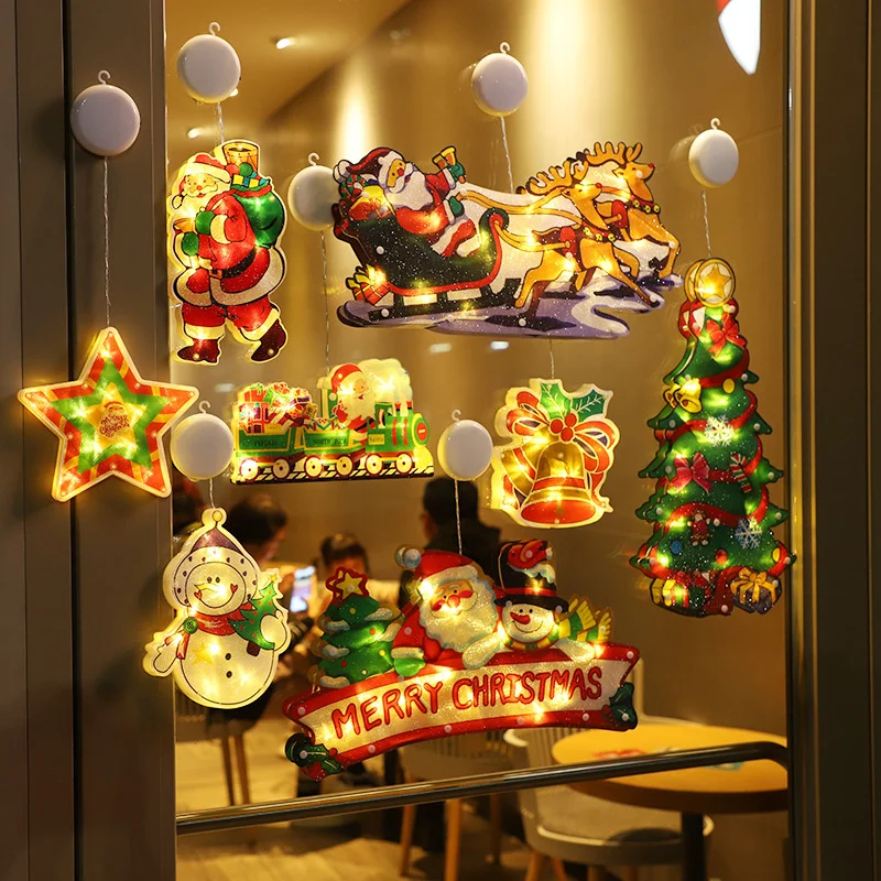 Christmas Home Decoration Lights Santa Claus Snowman Star Elk Window Decor Sucker Battery Powered Christmas Tree Decorations
Christmas Home Decoration Lights Santa Claus Snowman Star Elk Window Decor Sucker Battery Powered Christmas Tree Decorations