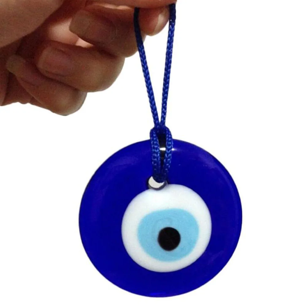 

Multiple sizes Fashion Lucky Turkish Greek Evil Blue Eye Charm Pendant Gift Blue Lamp work Glass Car Home Amulet M0020