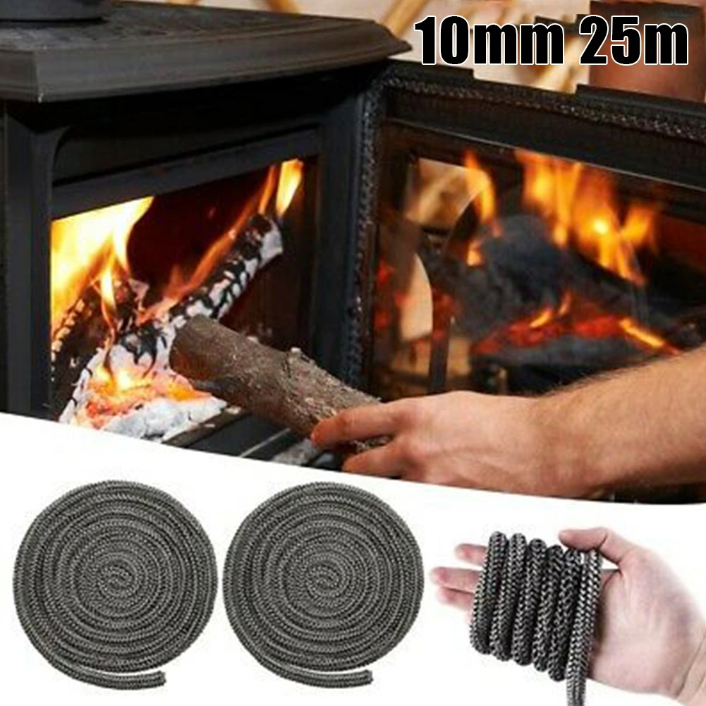 25m Black Stove Fire Rope Fiberglass Rope Seals 10mm Length Woods Burning Stoves Log Burner High Temperature Stoves Seal Ropes
25m Black Stove Fire Rope Fiberglass Rope Seals 10mm Length Woods Burning Stoves Log Burner High Temperature Stoves Seal Ropes