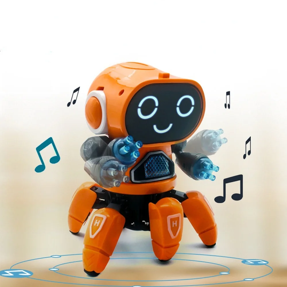 Dancing electric hexapod small 6 robot With Led Light Music Glowing Eyes For Boys Robot Toy Gift for Children
Dancing electric hexapod small 6 robot With Led Light Music Glowing Eyes For Boys Robot Toy Gift for Children