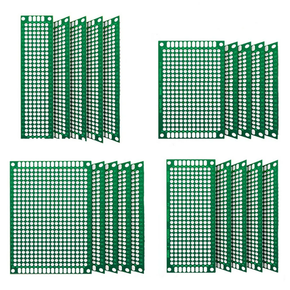 20pcs PCB Prototype Board Circuit Protoboard Universal Stripboard Prototyping Veroboard 2X8 3X7 4X6 5X7 5Pcs Each Mixed Double
20pcs PCB Prototype Board Circuit Protoboard Universal Stripboard Prototyping Veroboard 2X8 3X7 4X6 5X7 5Pcs Each Mixed Double