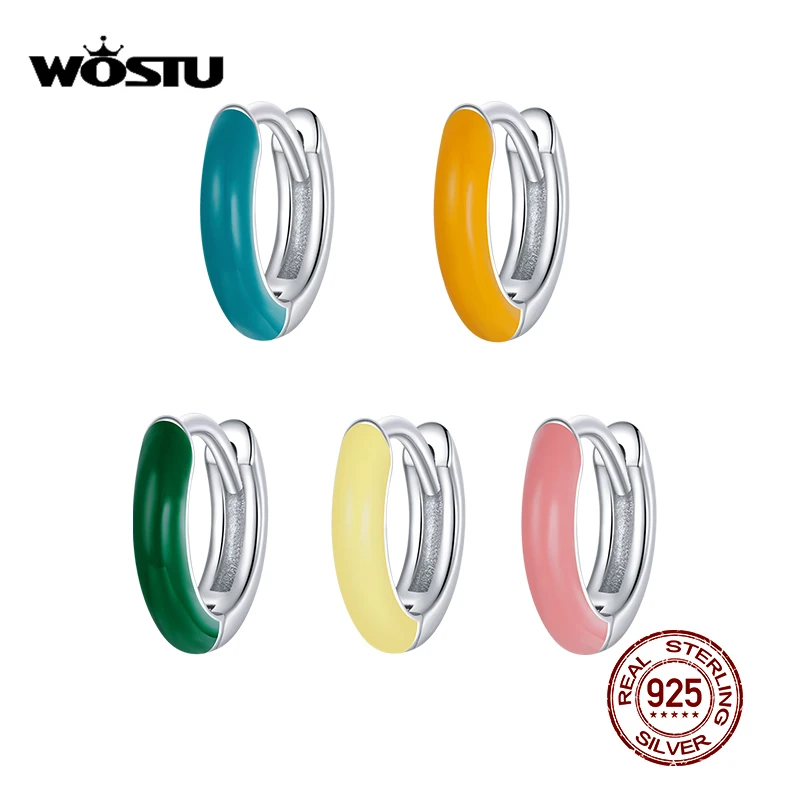 WOSTU 1 piece 925 Sterling Silver Colorful Earrings Ear Buckle Hoop Earrings For Women Fashion Wedding Silver Jewelry CTE488
WOSTU 1 piece 925 Sterling Silver Colorful Earrings Ear Buckle Hoop Earrings For Women Fashion Wedding Silver Jewelry CTE488