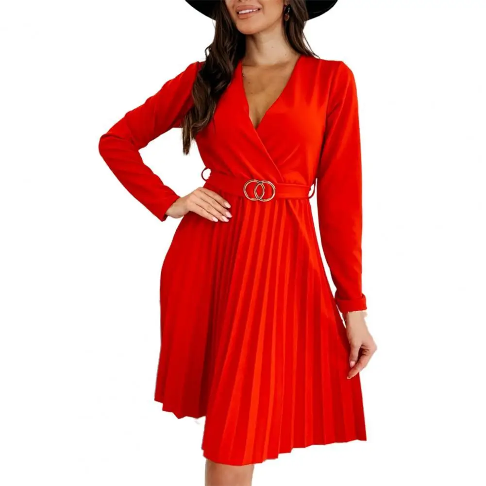 Women Dress Elegant A Line Long Sleeve Pure Color Pleated Above Knee Length Mini Dresses for Women 2022 Banquet
Women Dress Elegant A Line Long Sleeve Pure Color Pleated Above Knee Length Mini Dresses for Women 2022 Banquet