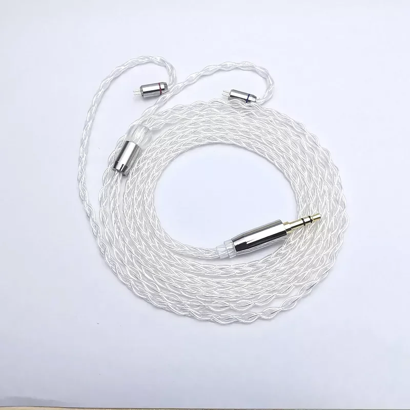 

8 core Pure Silver earphone Upgrade Cable Balanced wire 2.5/3.5/4.4MM Plug With MMCX/2PIN/QDC/TFZ for TIN\TFZ Headsets