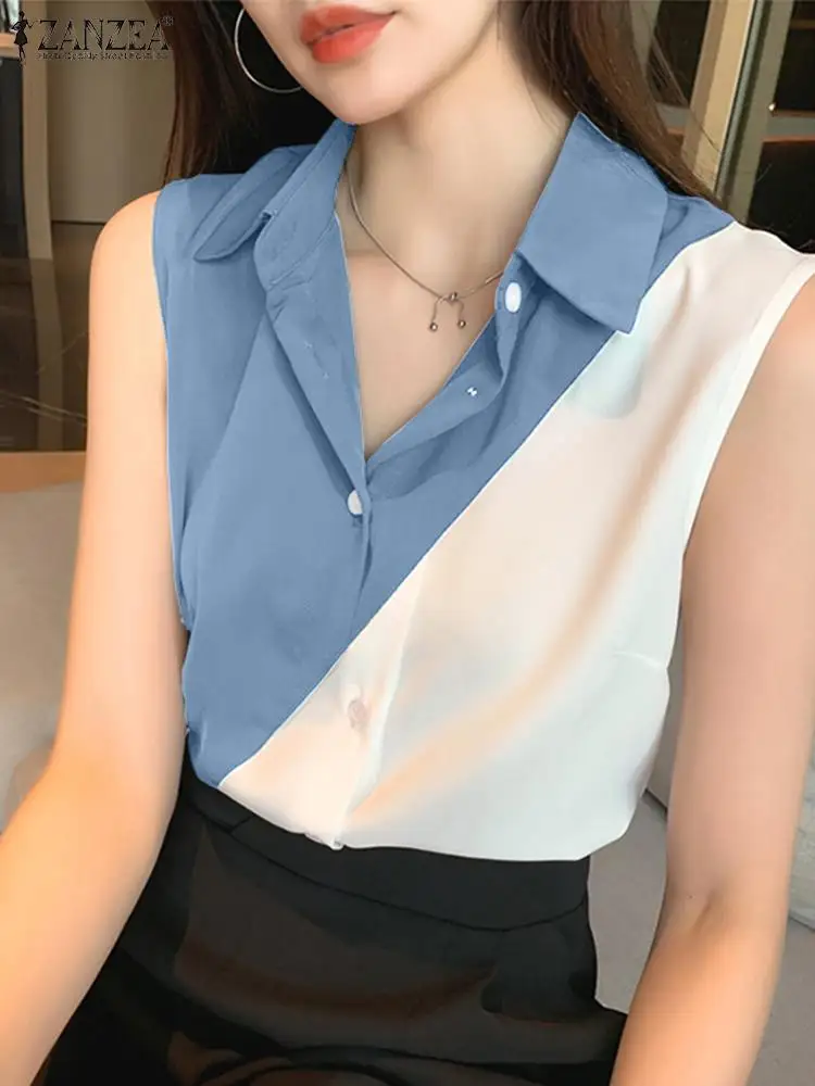 ZANZEA 2023 Summer Shirt Women Lapel Neck OL Blouse Stylish Patchwork Tanks Tops Tunic Holiday Chemise Buttons Blusas Oversize
ZANZEA 2023 Summer Shirt Women Lapel Neck OL Blouse Stylish Patchwork Tanks Tops Tunic Holiday Chemise Buttons Blusas Oversize