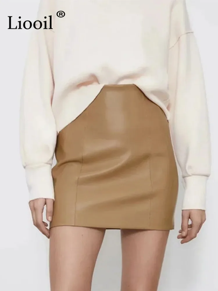 Liooil Black Faux Leather Pencil Mini Skirt Office Wear Women Clothing 2022 Streetwear Sexy High Waisted Bodycon Short Skirts 
Liooil Black Faux Leather Pencil Mini Skirt Office Wear Women Clothing 2022 Streetwear Sexy High Waisted Bodycon Short Skirts