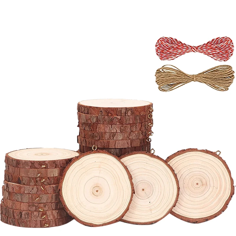 

Кусочки натурального дерева, 25 шт., 2,75-3,0 дюйма, необработанные деревянные поделки, Рождественское украшение, деревянные круги для рукоделия...