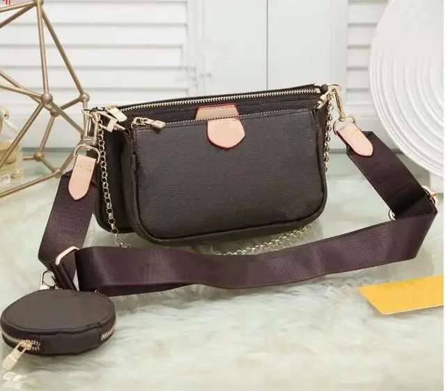 

designer luxury handbags purses Women favorite mini pochette 3pcs accessories crossbody bag vintag shoulder bags leather multi 0