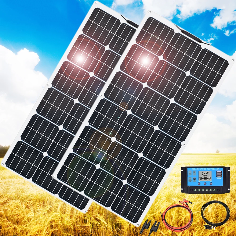 Solar Panel 12V 300W 200W Photovoltaic Kit Home System with Solar Battery Charger Controller 30A for Car RV Boat Caravan Camper
Solar Panel 12V 300W 200W Photovoltaic Kit Home System with Solar Battery Charger Controller 30A for Car RV Boat Caravan Camper