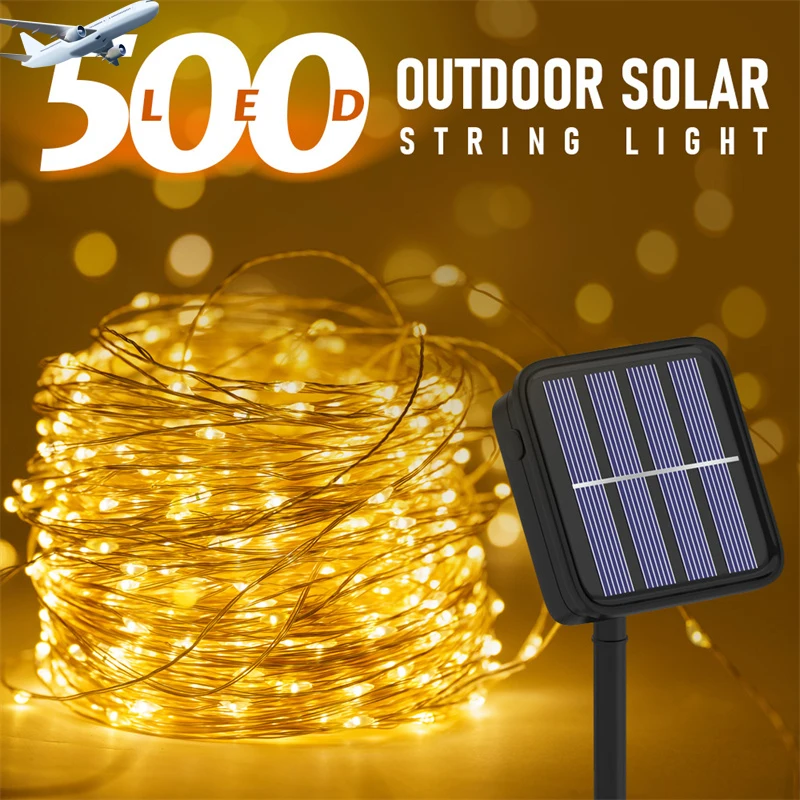 

Уличное освещение, садовая Декоративная гирлянда на солнечной батарее, 50/100/200 светодиодов, гирлянда на солнечной батарее для рождественско...