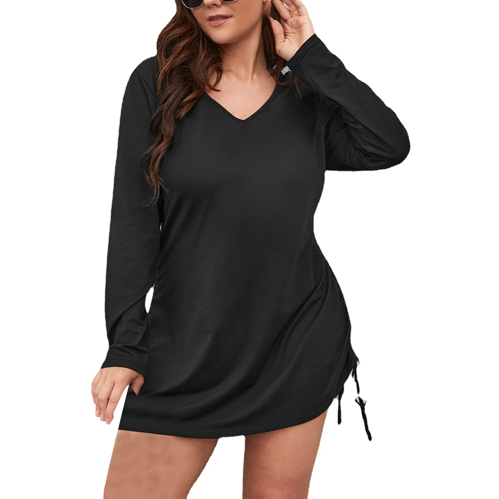 2022 New Fashion Plus Size Women Side Drawcord Long Sleeve V-neck Adjustable Drawstring Casual Dress Skirt L-4XL
2022 New Fashion Plus Size Women Side Drawcord Long Sleeve V-neck Adjustable Drawstring Casual Dress Skirt L-4XL