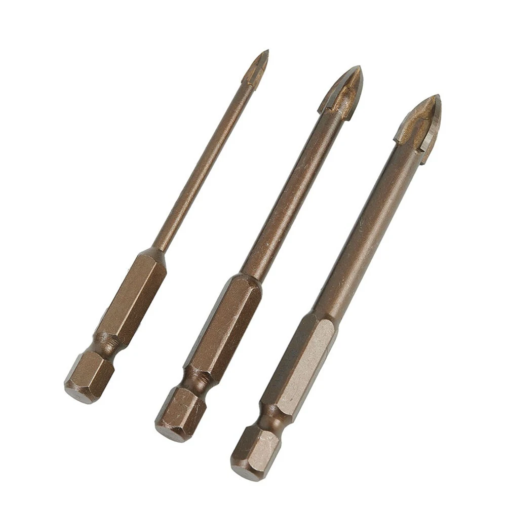 3 Pcs Multifunctional Cross Drill Bits 3/6/8mm Head 6.35mm Hex Shank Universal Alloy For Wood Tile Marble Drilling Power Tools
3 Pcs Multifunctional Cross Drill Bits 3/6/8mm Head 6.35mm Hex Shank Universal Alloy For Wood Tile Marble Drilling Power Tools