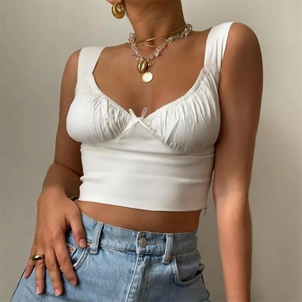 Summer Sleeveless Crop Tops Solid Color Strappy Tanks Vest Sexy Camisole for Women Lady Girl
Summer Sleeveless Crop Tops Solid Color Strappy Tanks Vest Sexy Camisole for Women Lady Girl