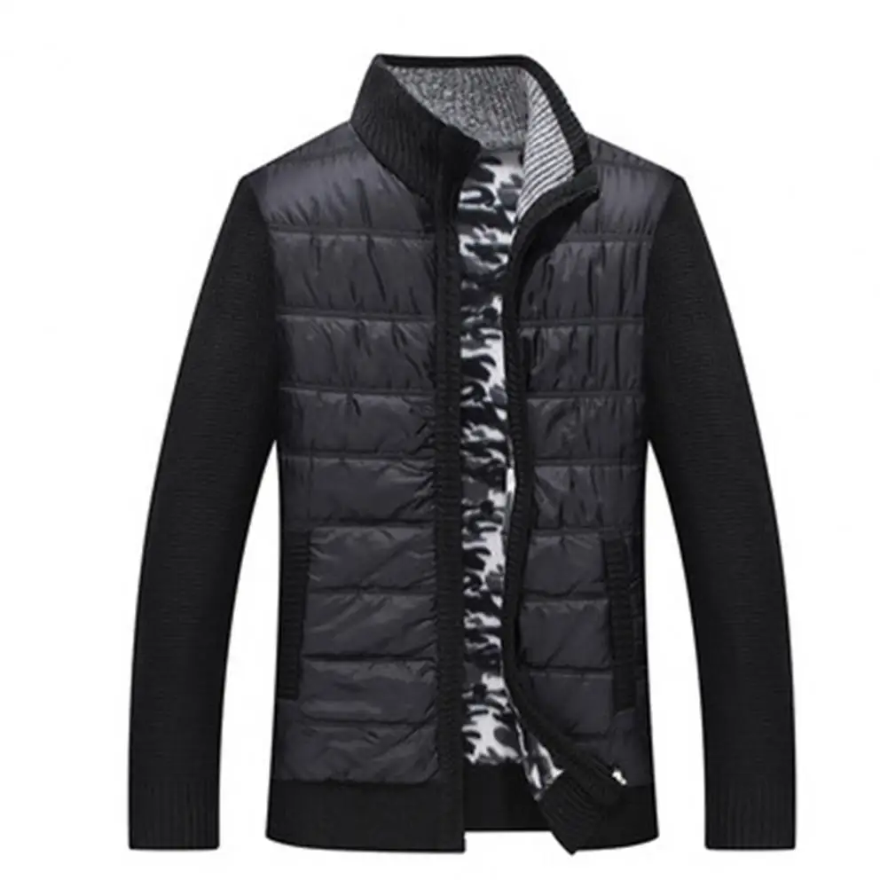 Men Coat Stand Collar Long Sleeve Zipper Patchwork Sweater Coat Men Winter Solid Fleece Lining Knitting Cardigan Outerwear
Men Coat Stand Collar Long Sleeve Zipper Patchwork Sweater Coat Men Winter Solid Fleece Lining Knitting Cardigan Outerwear