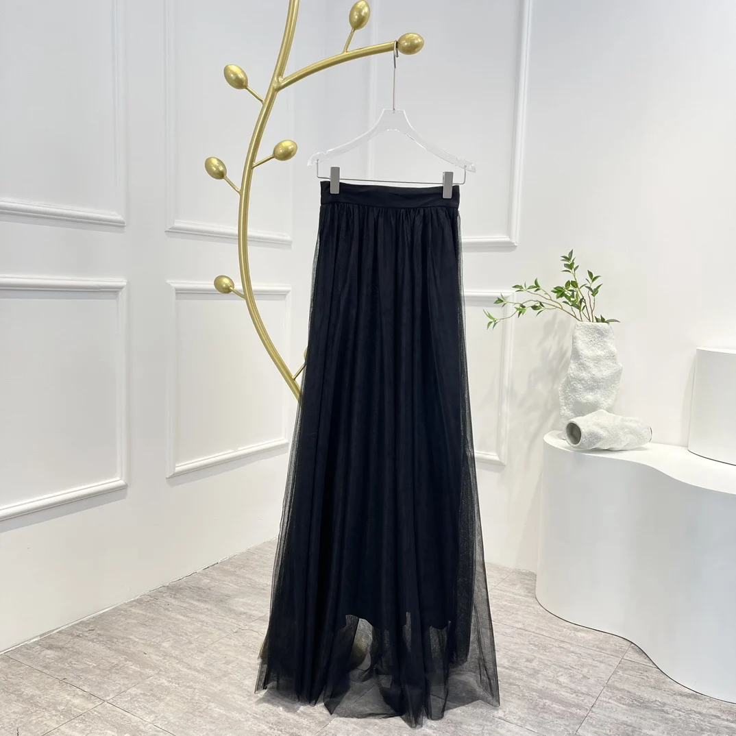 2023 Latest High Quality Patchwork Solid Black Mesh Skirt for Ladies Summer Collection 
2023 Latest High Quality Patchwork Solid Black Mesh Skirt for Ladies Summer Collection