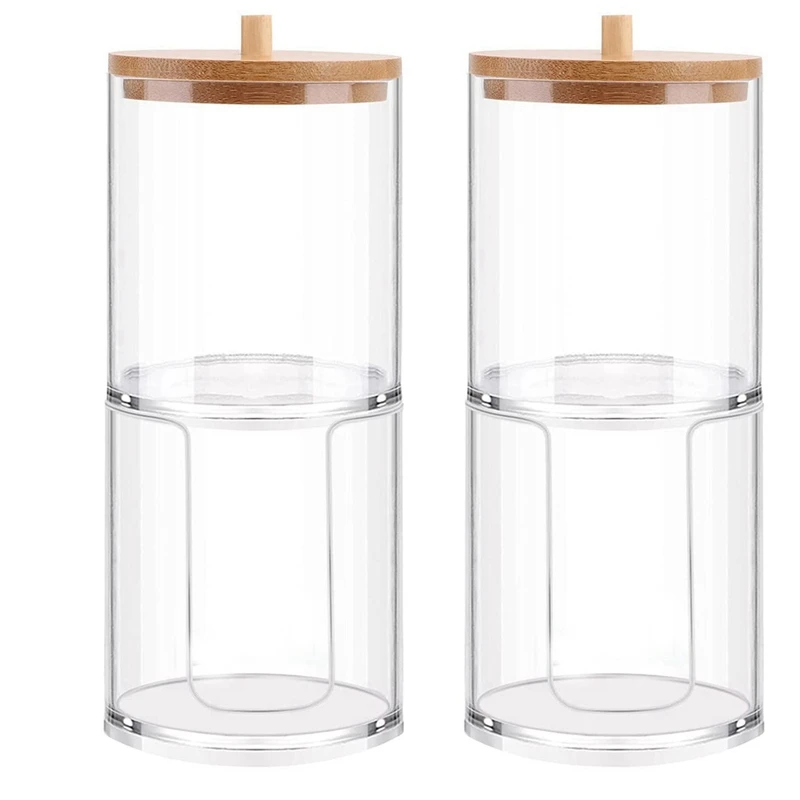 2PCS Cosmetic Cotton Storage Tank Acrylic Cosmetic Storage Box With Bamboo Cover Portable Container
2PCS Cosmetic Cotton Storage Tank Acrylic Cosmetic Storage Box With Bamboo Cover Portable Container