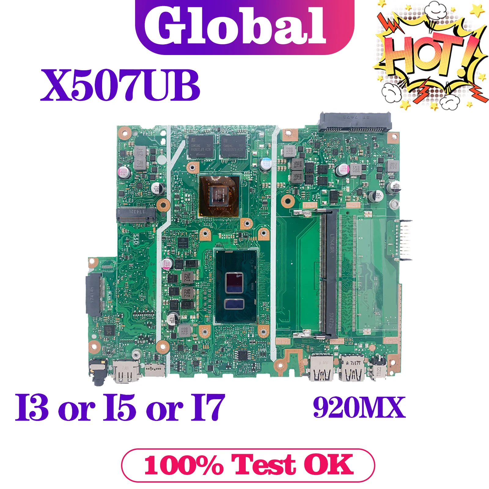 Материнская плата KEFU X507UB ASUS X507UBR X507UF A507UB F507UB R507UB A507UF Y5000UB для ноутбука I3 I5 I7 6th/7th/8th