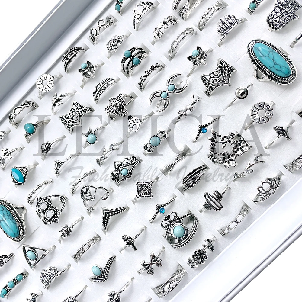 50/100pcs Ethnic Turquoise Silver Metal Ring Set Simple Luxury Geometry Adjustable Finger Rings Women Jewelry Accessories
50/100pcs Ethnic Turquoise Silver Metal Ring Set Simple Luxury Geometry Adjustable Finger Rings Women Jewelry Accessories