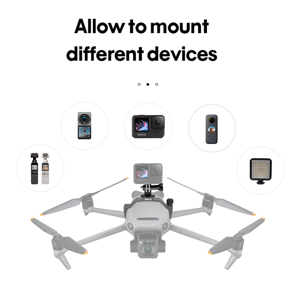 For DJI Mavic 3 Drone Action Camera Top Bracket Adapter for GoPro Insta 360 Camera Mount Clamp Fixed Holder
For DJI Mavic 3 Drone Action Camera Top Bracket Adapter for GoPro Insta 360 Camera Mount Clamp Fixed Holder