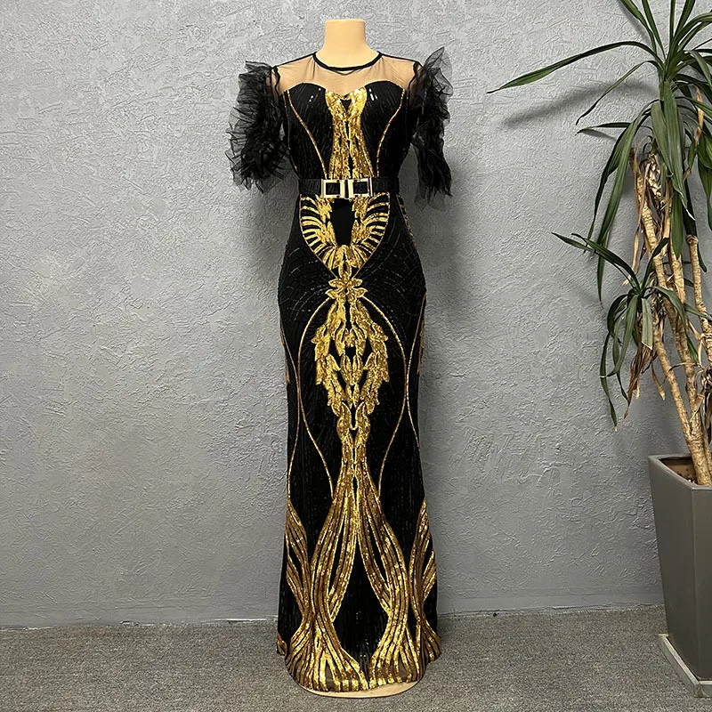 Elegant Dress Women for Wedding Party Summer African Women Short Sleeve O-neck Polyester Sequined Long Dress Ankara Dresses
Elegant Dress Women for Wedding Party Summer African Women Short Sleeve O-neck Polyester Sequined Long Dress Ankara Dresses