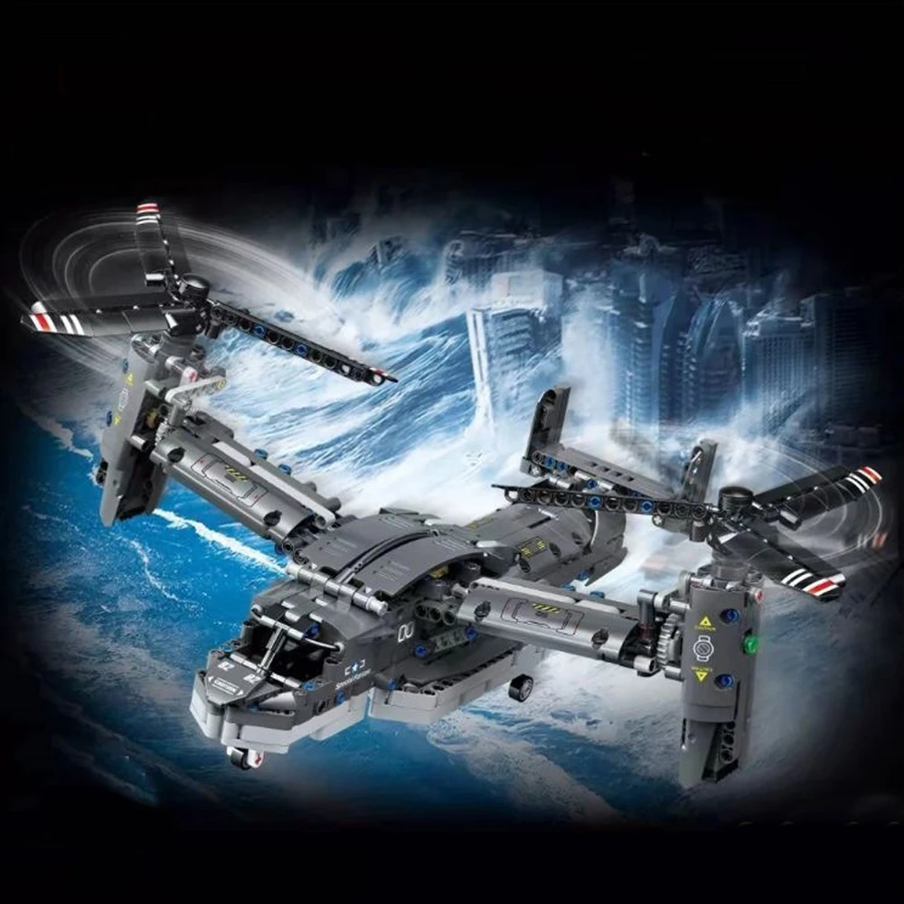 Creative Expect High-tech Series Mini Osprey Military Series Transport Plane Moc Bricks Technical Model PG-13004 1133 Pcs Toys 
Creative Expect High-tech Series Mini Osprey Military Series Transport Plane Moc Bricks Technical Model PG-13004 1133 Pcs Toys