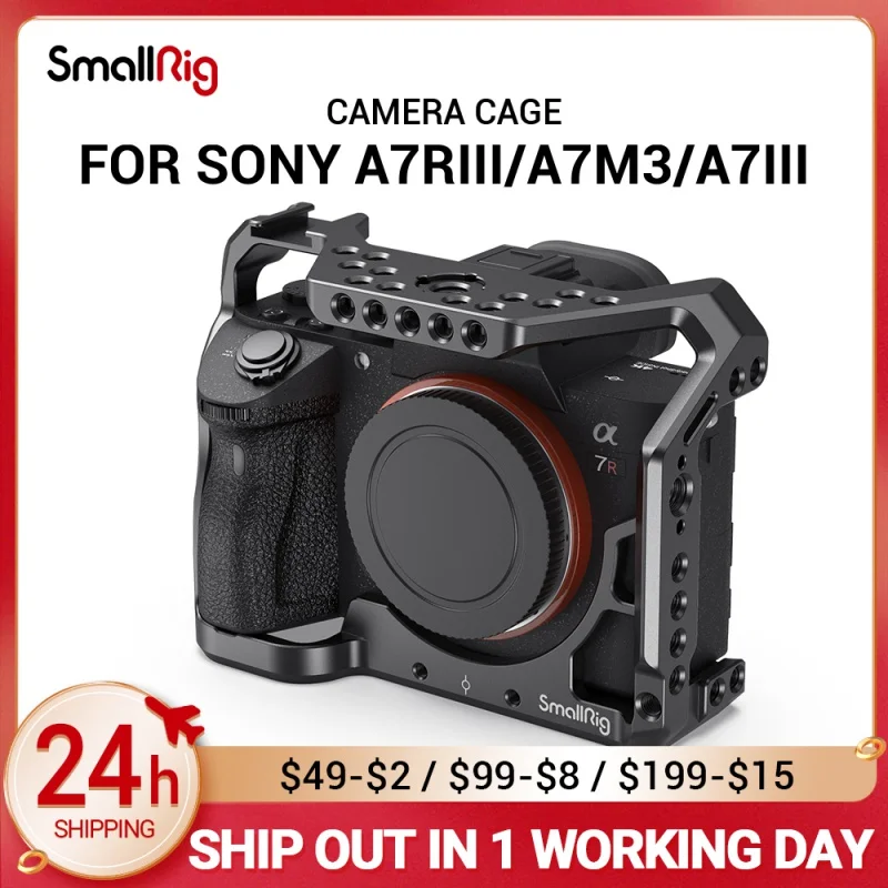 

SmallRig A73 Cage A7R3 / A7RIII / A7III Camera Cage for Sony A7R III / A7M3/ A7 III W/ Arri Locating / 4/1 8/3 Threads hole 2087