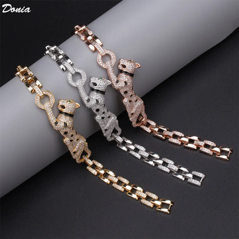 Donia jewelry New fashion luxury slightly inlaid AAA zircon leopard bracelet animal Cuba chain European jewelry
Donia jewelry New fashion luxury slightly inlaid AAA zircon leopard bracelet animal Cuba chain European jewelry