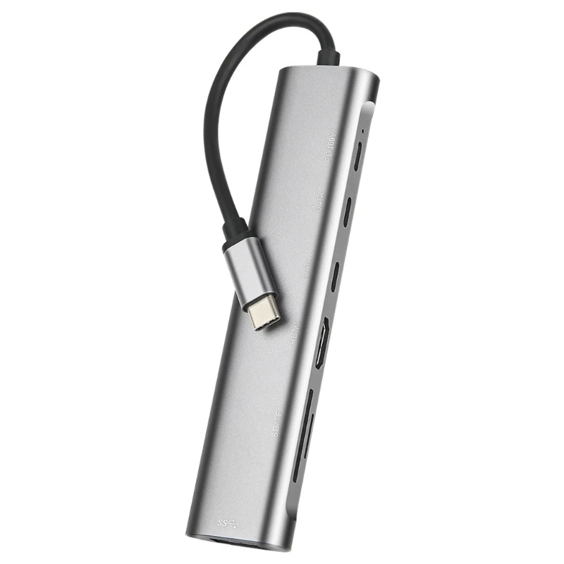 Алюминиевый концентратор USB C 7 в 1, концентратор типа C USB3.0, устройство чтения карт SD + TF, двойные порты типа C, вход для
Алюминиевый концентратор USB C 7 в 1, концентратор типа C USB3.0, устройство чтения карт SD + TF, двойные порты типа C, вход для