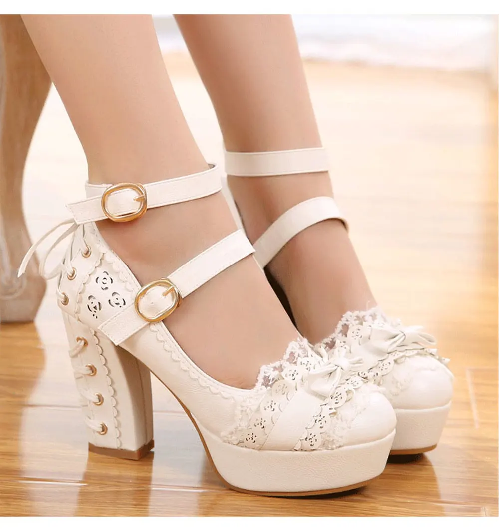 Women's Lolita Round Toe Bowtie Mary Janes Block High Heel Shoes Lace Floral Cosplay Sweet Platform Plus Size Pumps New 2022
Women's Lolita Round Toe Bowtie Mary Janes Block High Heel Shoes Lace Floral Cosplay Sweet Platform Plus Size Pumps New 2022