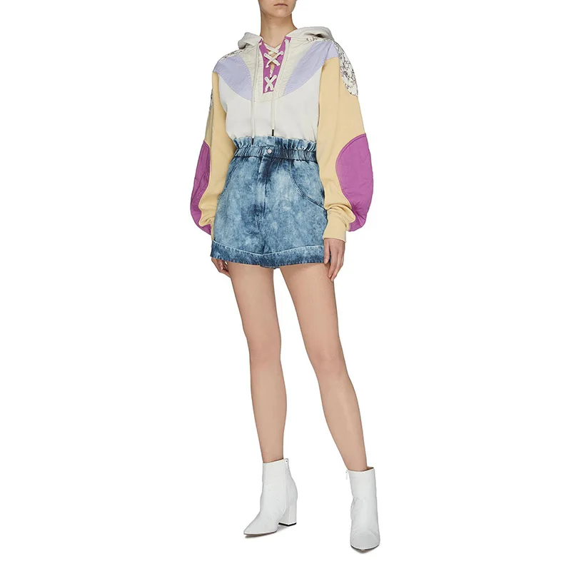 Women's Shorts 2022 Summer New Petal Lace Cuffed Trousers Blue Loose Denim Shorts High Waist Elastic Cotton Shorts
Women's Shorts 2022 Summer New Petal Lace Cuffed Trousers Blue Loose Denim Shorts High Waist Elastic Cotton Shorts
