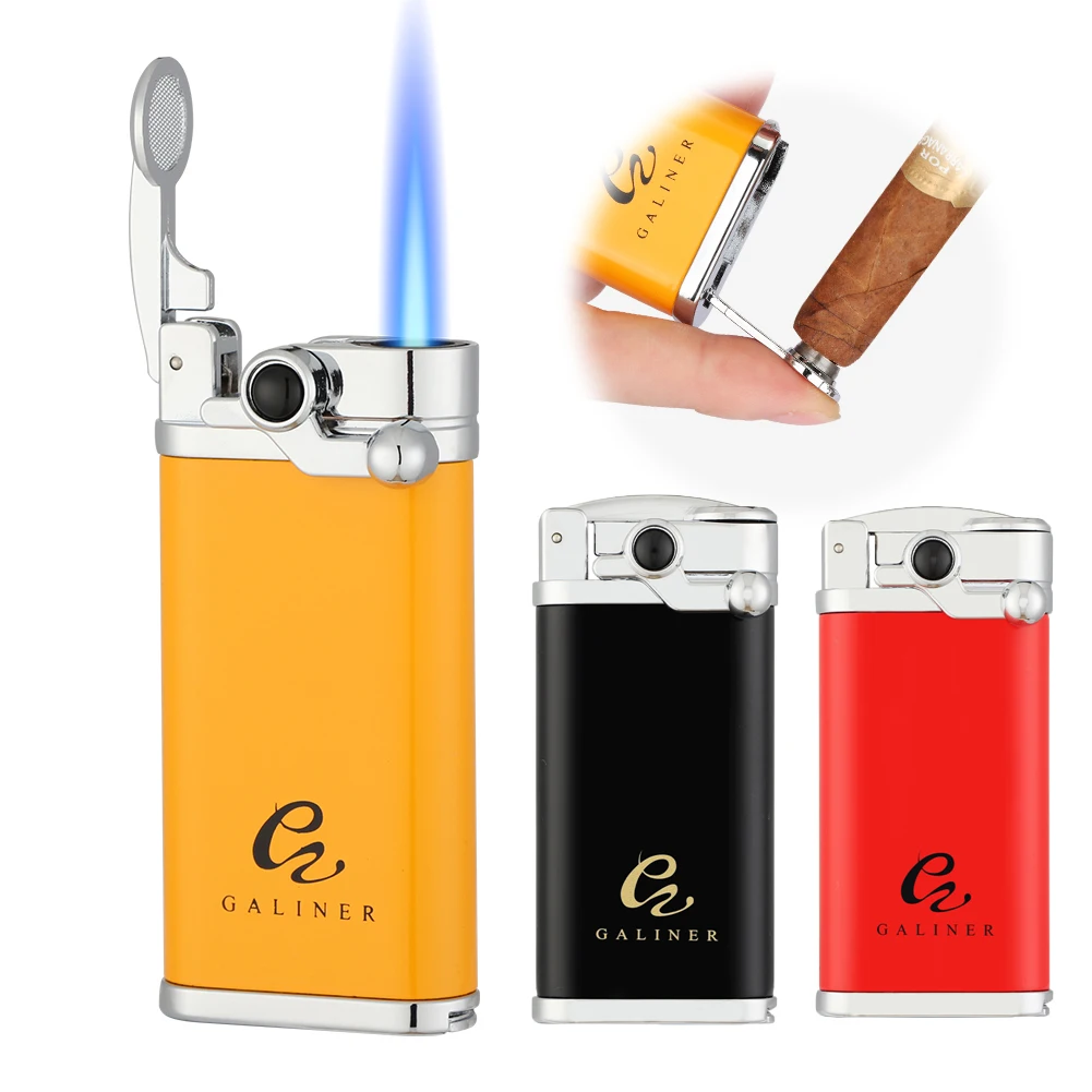 

GALINER Cigar Lighter With Punch Drill Puro Smoking Accessories Gadgets Unusual Lighter Gas Jet Windproof Torch Lighters Puro