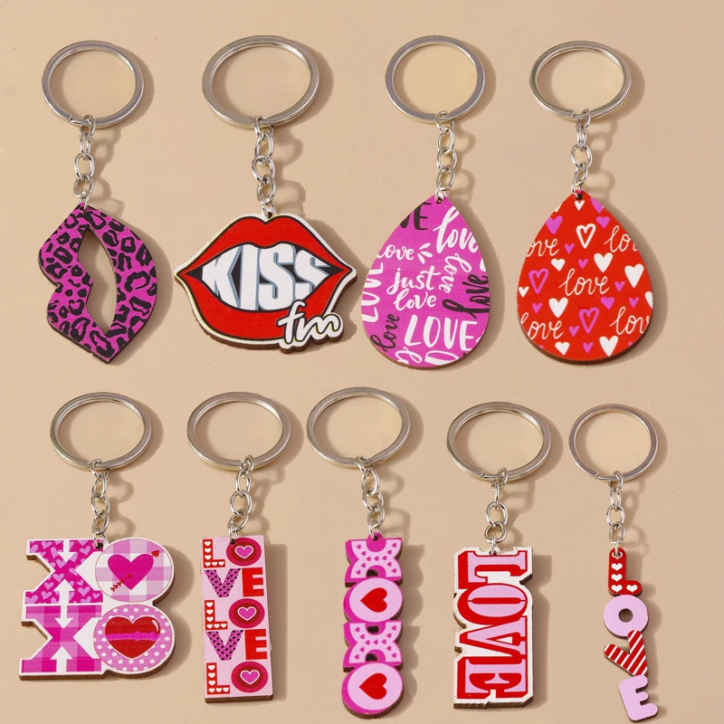 Romantic Wood Keychain Charms Love Heart Lip Keyrings Pendants for Women Girls Handbag Decor DIY Valentine's Day Key Chain Gifts
Romantic Wood Keychain Charms Love Heart Lip Keyrings Pendants for Women Girls Handbag Decor DIY Valentine's Day Key Chain Gifts