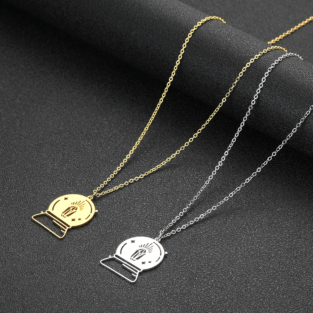 Stainless Steel Magic Ball Charm Magic Sphere Witch Ball Hollow Out Crystal Charm Necklace
Stainless Steel Magic Ball Charm Magic Sphere Witch Ball Hollow Out Crystal Charm Necklace