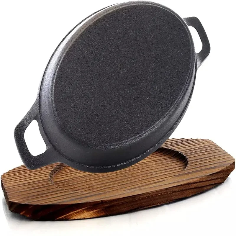 Piece Pre-seasoned Cast Iron Fajita Skillets and Steak Sizzle Plates - Oval Mini Server
Piece Pre-seasoned Cast Iron Fajita Skillets and Steak Sizzle Plates - Oval Mini Server