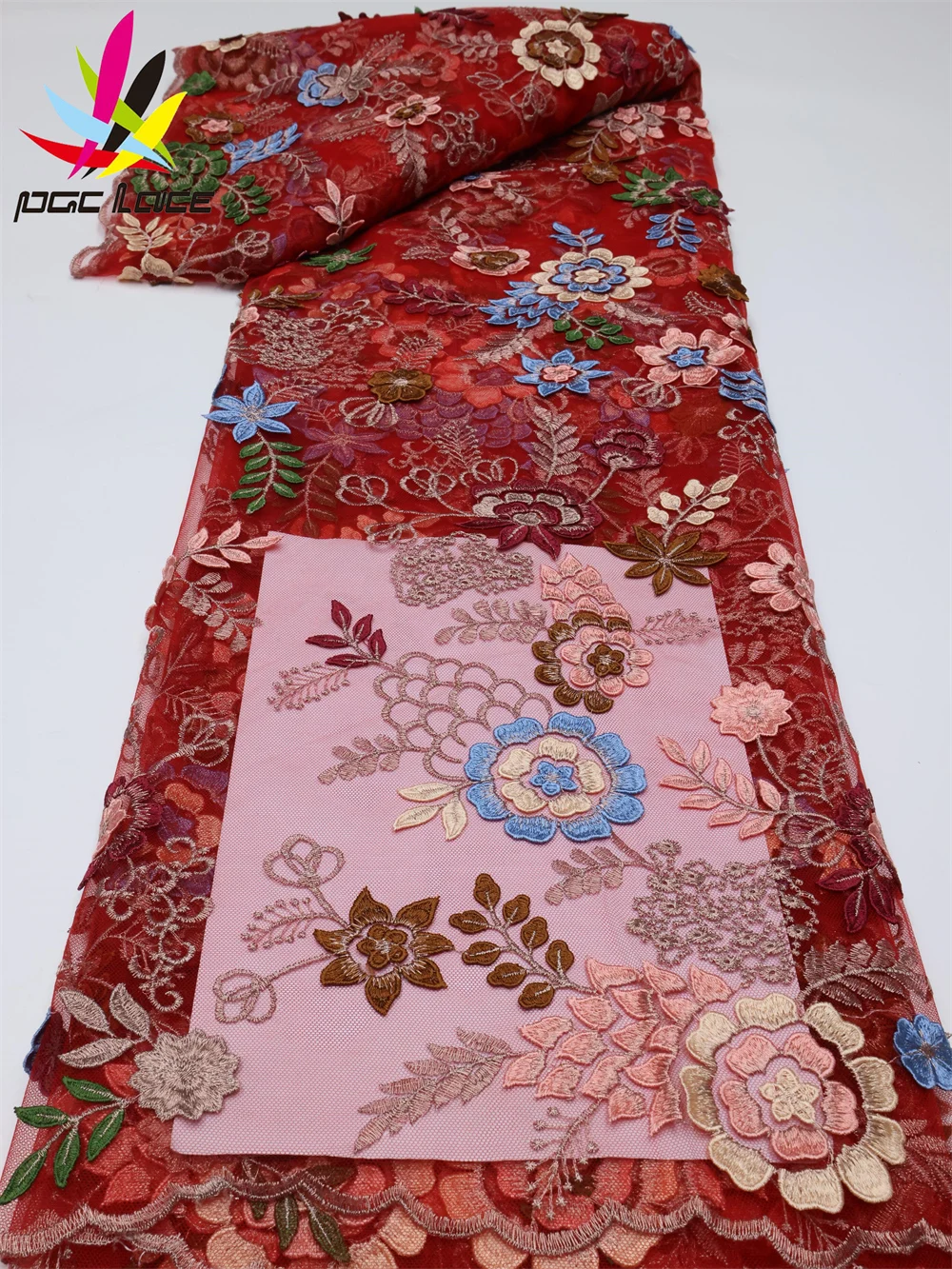 PGC Red African Tulle Lace Fabric 5 Yards 2022 High Quality Lace French Nigerian Mesh Lace Fabric For Sew Wedding Dress LY497-5
PGC Red African Tulle Lace Fabric 5 Yards 2022 High Quality Lace French Nigerian Mesh Lace Fabric For Sew Wedding Dress LY497-5
