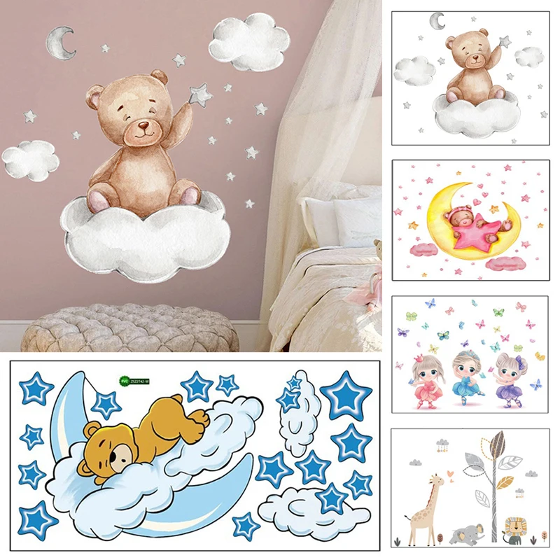 Kids Girls Boys Wallpaper Animals Wall Decals Moon and Stars Cartoon Bear Wall Stickers
Kids Girls Boys Wallpaper Animals Wall Decals Moon and Stars Cartoon Bear Wall Stickers