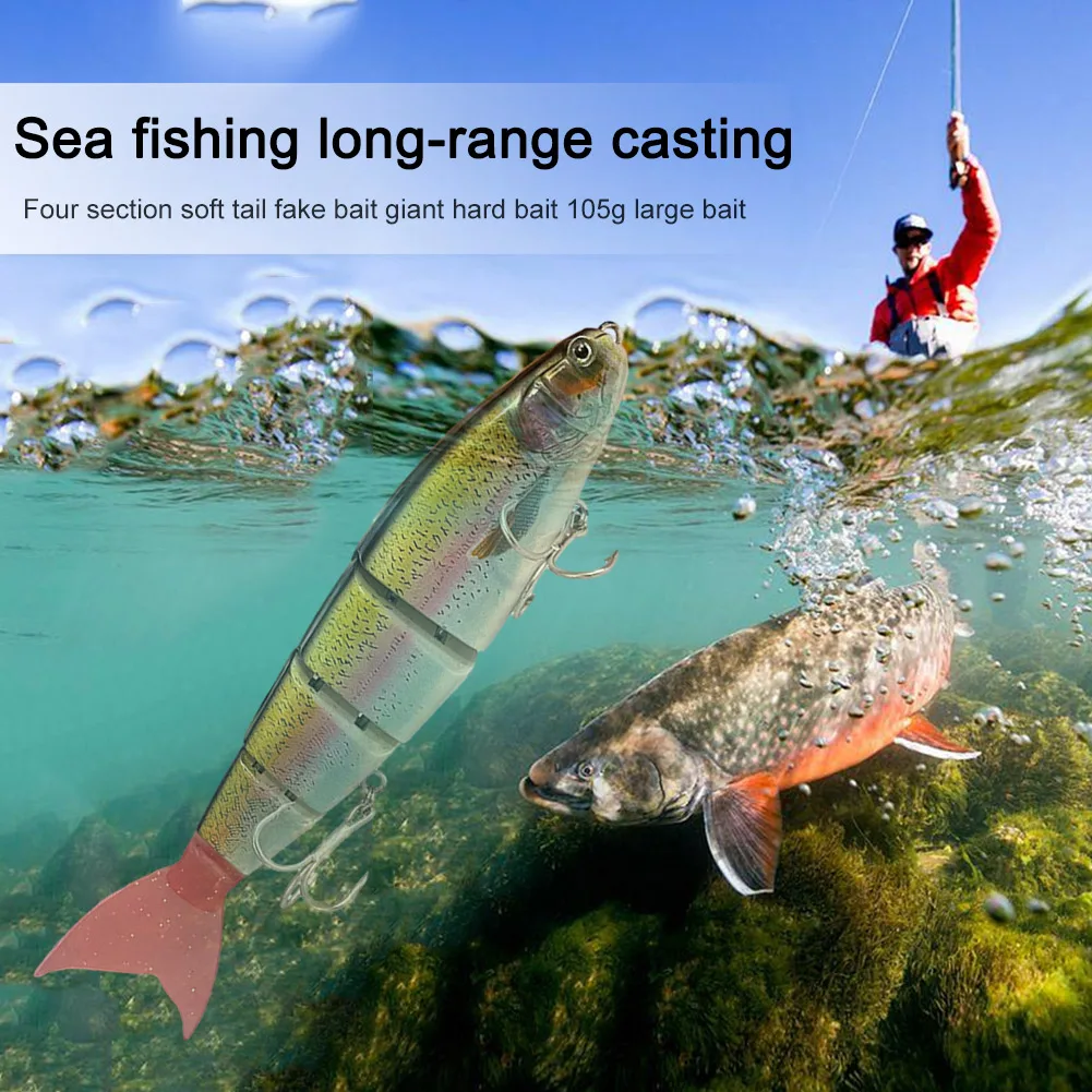 Jointed Artificial Fishing Bait 2 Hooks Artificial Fishing Lures Giant for Freshwater Saltwater
Jointed Artificial Fishing Bait 2 Hooks Artificial Fishing Lures Giant for Freshwater Saltwater