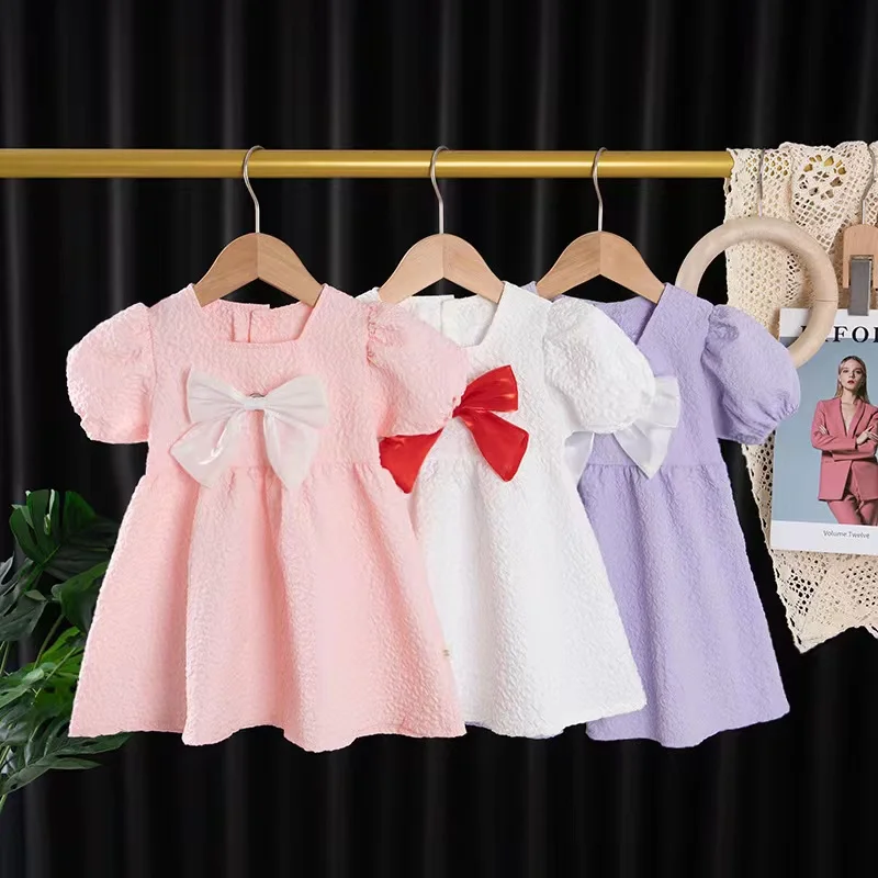 Congme Summer Fashion Baby Girls Clothing Dress Kids Korean Style Bubble Short Sleeves Bow Princess Dress Cute Skirt
Congme Summer Fashion Baby Girls Clothing Dress Kids Korean Style Bubble Short Sleeves Bow Princess Dress Cute Skirt