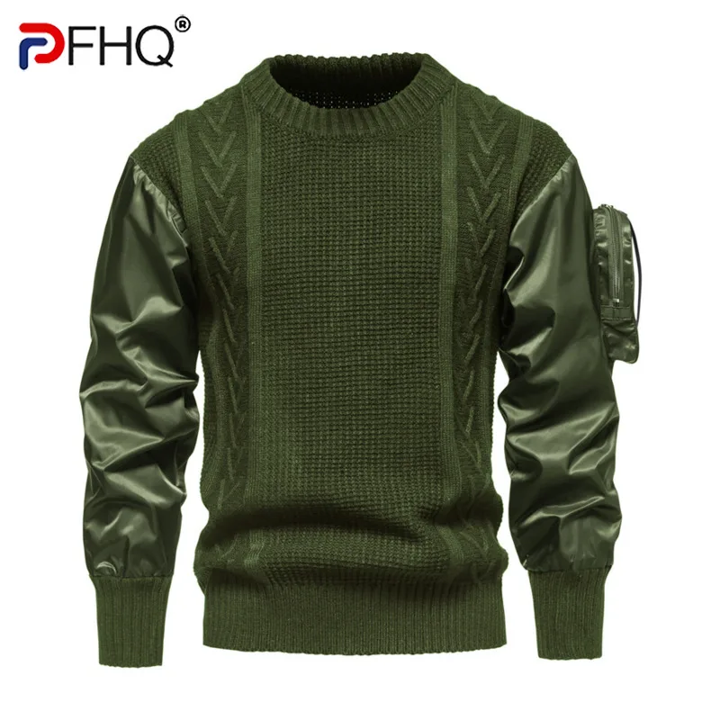 PFHQ 2022 Autumn Winter Men's Tactical Military Kintted Sweater Splicing Cuffs Designer Personality Streetwear Male Pullover New
PFHQ 2022 Autumn Winter Men's Tactical Military Kintted Sweater Splicing Cuffs Designer Personality Streetwear Male Pullover New