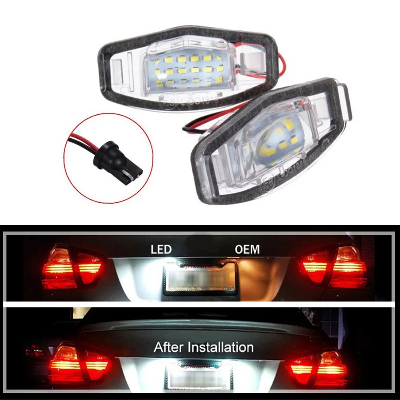 2X светодиодные номерные знаки лампы безошибочные для Honda Civic VIII/4D/VII4 5D/Legend/Accord 4D