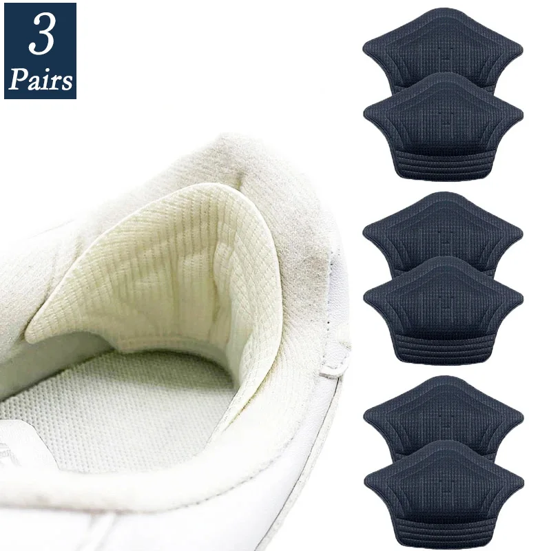 

6pcs=3Pair Heel Pads for Sport Insoles Patch Adjustable Size Antiwear Feet Pad Cushion Insert Insole Heel Protector Sticker