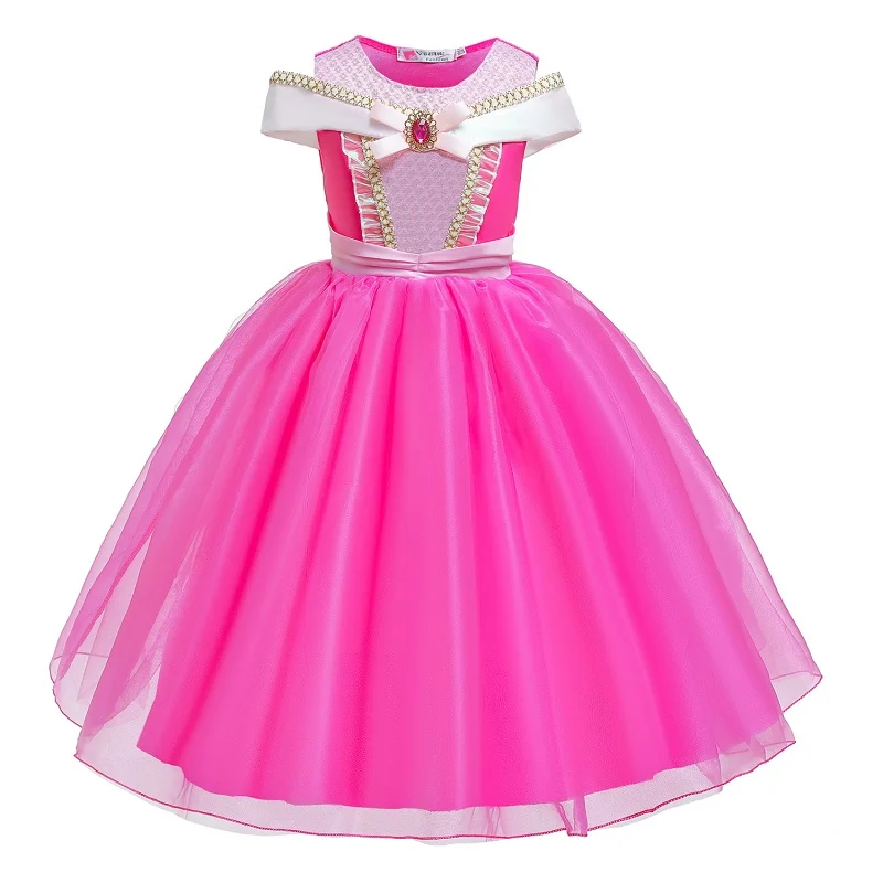 

Платье принцессы для девочек, костюм для косплея Спящей красавицы Авроры, детское бальное платье на день рождения, вечеринку, Хэллоуин, одеж...