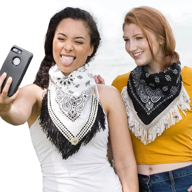 H9ED Delicate Versatile Disco Bandanas with Silver Fringe Headscarf Embellished Bandana Turban for Western Theme Party
H9ED Delicate Versatile Disco Bandanas with Silver Fringe Headscarf Embellished Bandana Turban for Western Theme Party