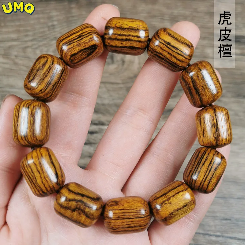 Tiger Skin Sandalwood Jujube Bead Bracelet Specification 1.8 * 12 Men's and Women's Stationery Rosary Decorative Jewelry
Tiger Skin Sandalwood Jujube Bead Bracelet Specification 1.8 * 12 Men's and Women's Stationery Rosary Decorative Jewelry