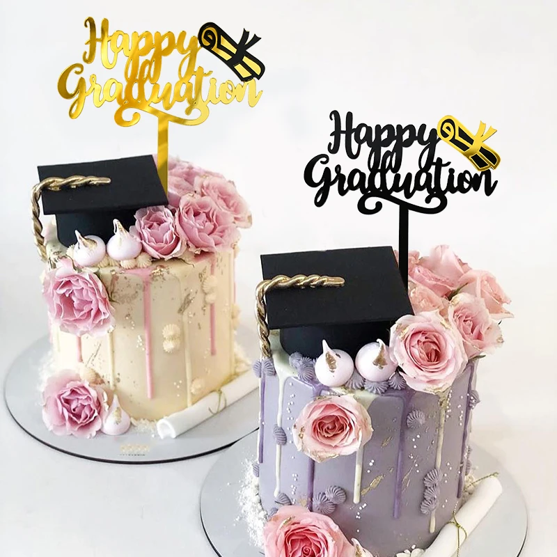 3pcs Graduation Black Gold Cake Insert Card Happy Graduation BachelorS Cap Acrylic Cake Topper Graduate Party Cake Decoration
3pcs Graduation Black Gold Cake Insert Card Happy Graduation BachelorS Cap Acrylic Cake Topper Graduate Party Cake Decoration
