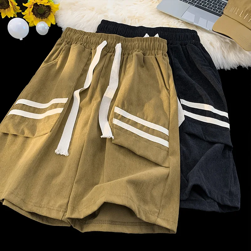 

Fashion Fashion Brand Summer New Casual Pants Men's Fashion Wear Youth Popularity Sports Pants Striped Loose Cropped Pants