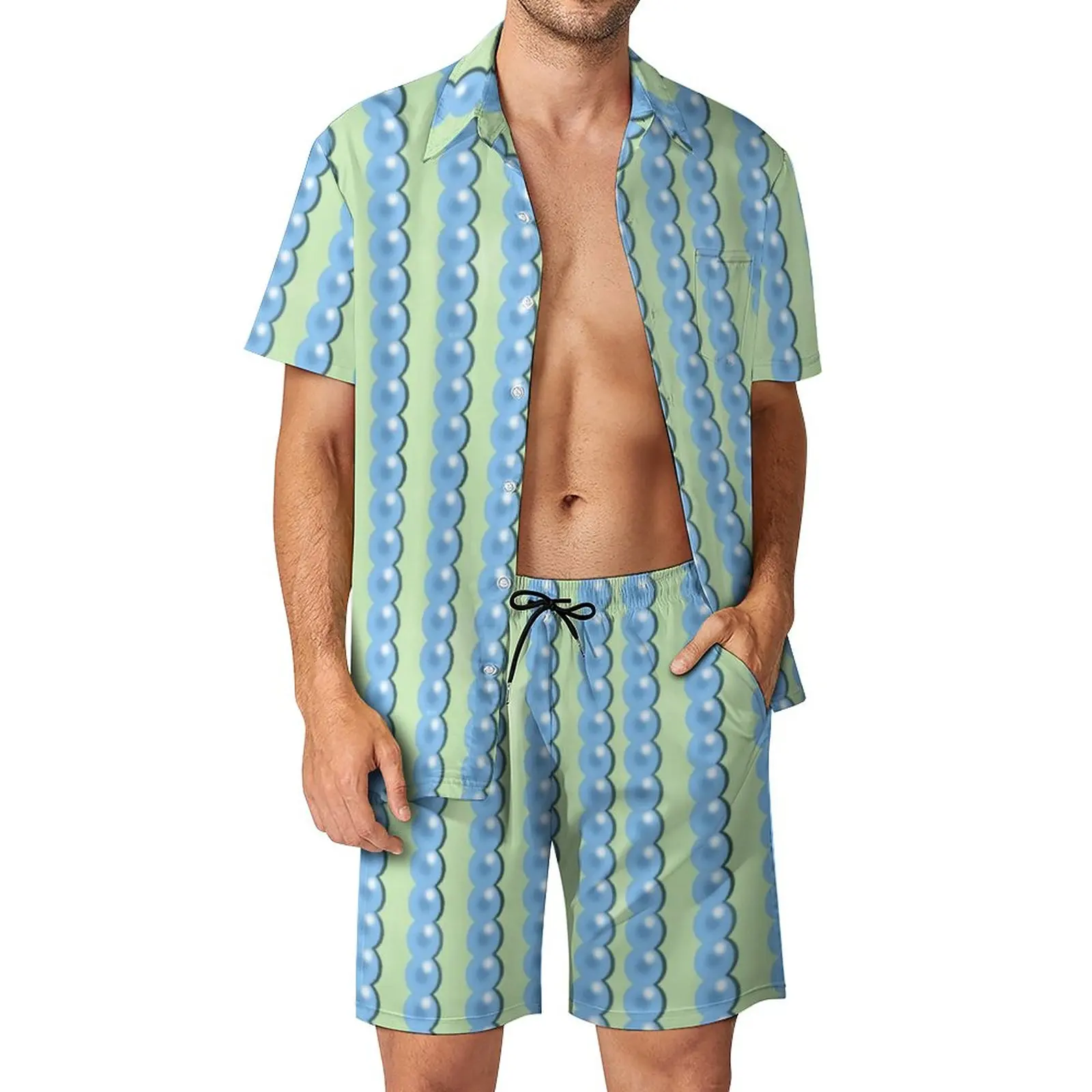 White Beads Print Men Sets Circle Pattern Casual Shirt Set Fashion Beachwear Shorts Summer Suit Two-piece Big Size 2XL 3XL
White Beads Print Men Sets Circle Pattern Casual Shirt Set Fashion Beachwear Shorts Summer Suit Two-piece Big Size 2XL 3XL