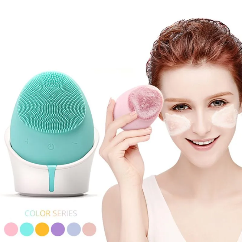 

Wireless Charging Electric Facial Cleansing Brush Ultrasonic Vibration Blackhead Pore Cleanser Waterproof Face Massager 20#818